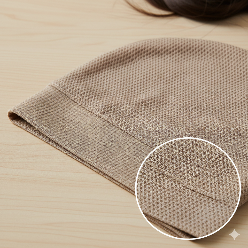Close-up shot of inner cap showing breathable mesh and anti-slip texture.